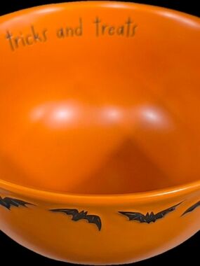 Rae Dunn Halloween 'Tricks and Treats' Orange Mixing Bowl